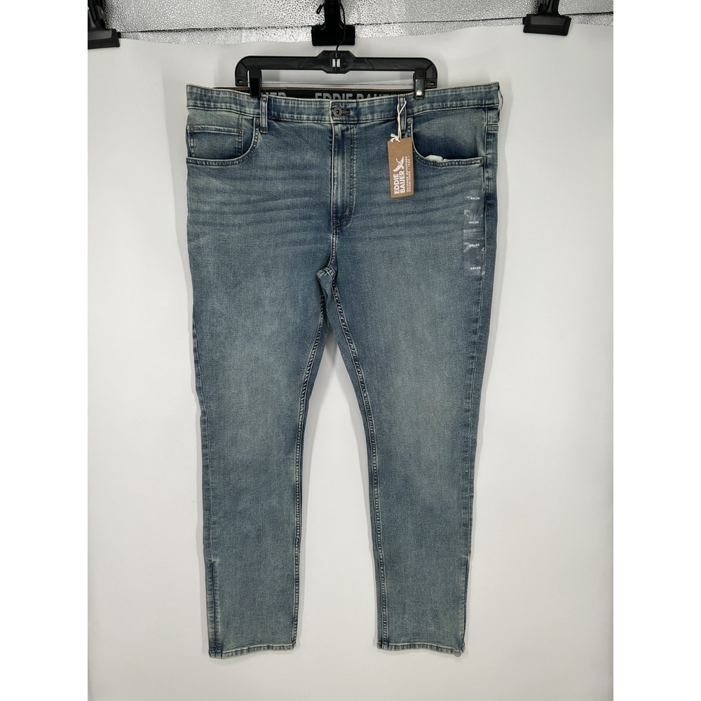 Eddie Bauer Voyager Flex 2.0 Jeans Mens 44x34 Light Wash Straight Leg Slim Fit
